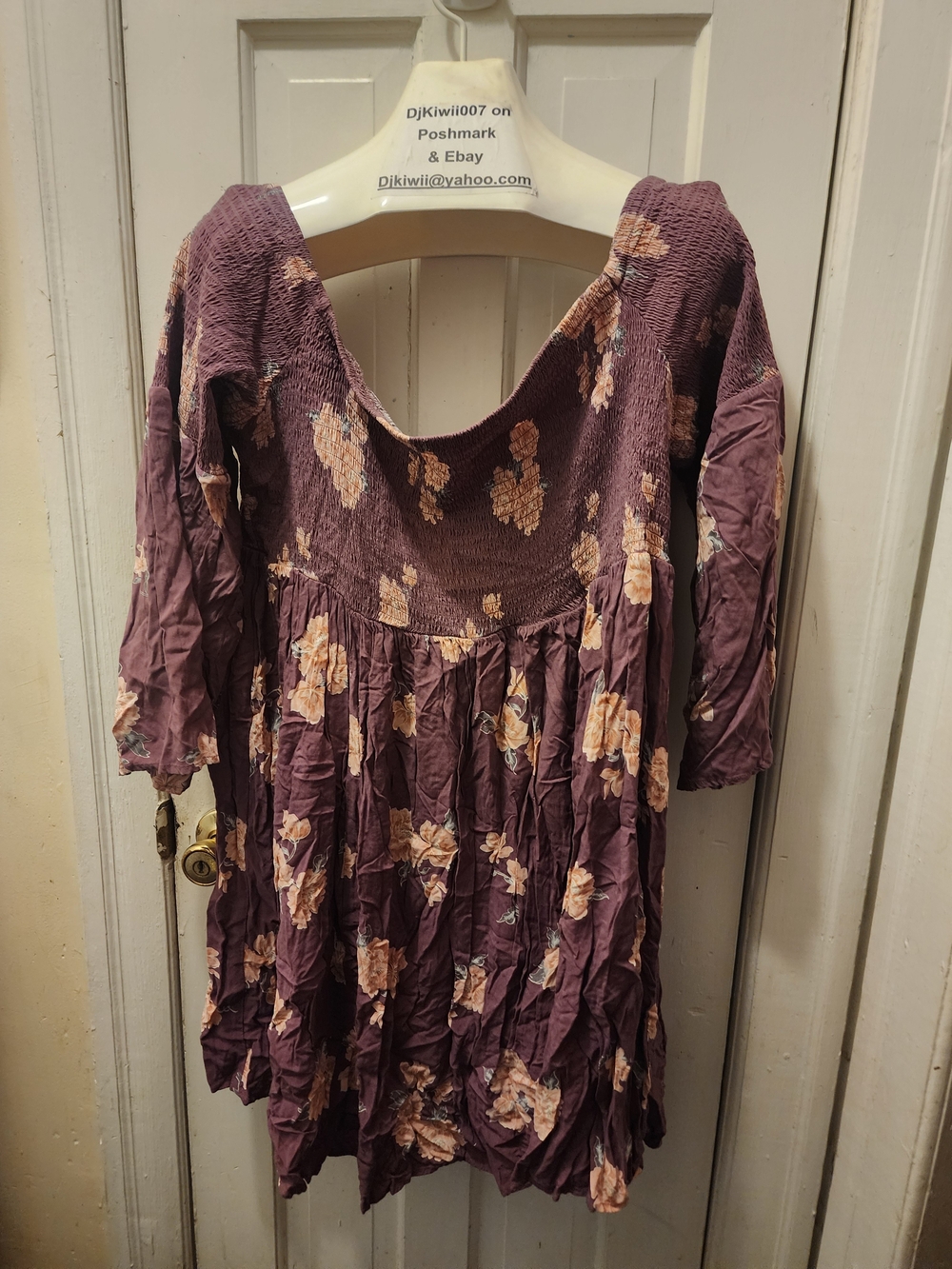 4x [torrid] Mauve Floral Smocked Dress -Perfect W/ Leggings & Booties